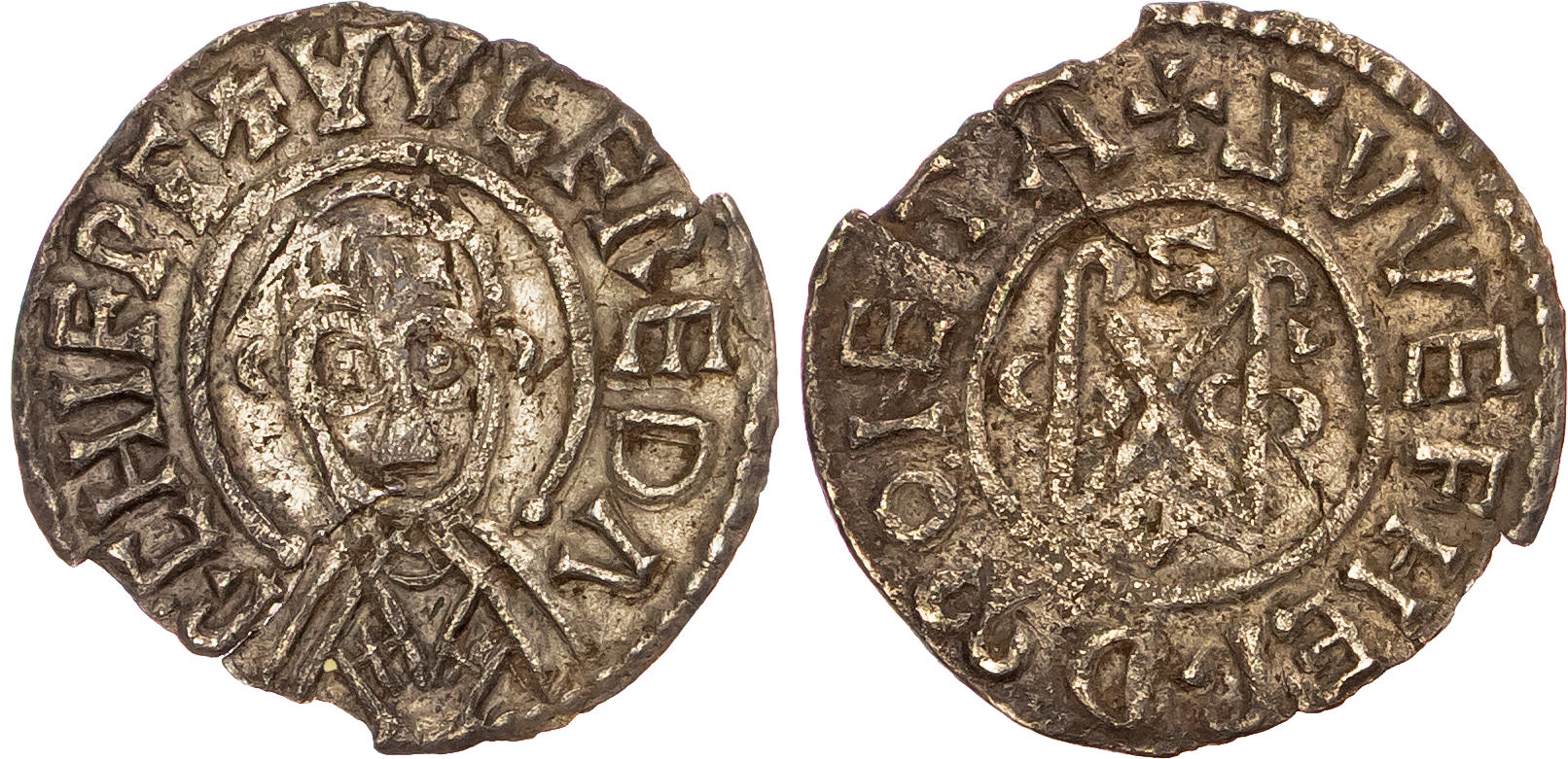 Archbishops of Canterbury, Wulfred (805-832), AR Penny, Group III, Regular Monogram type (c. 815-823).