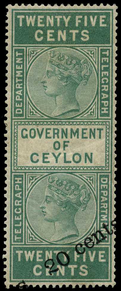 1886 20ct on 25ct green surcharge Type...