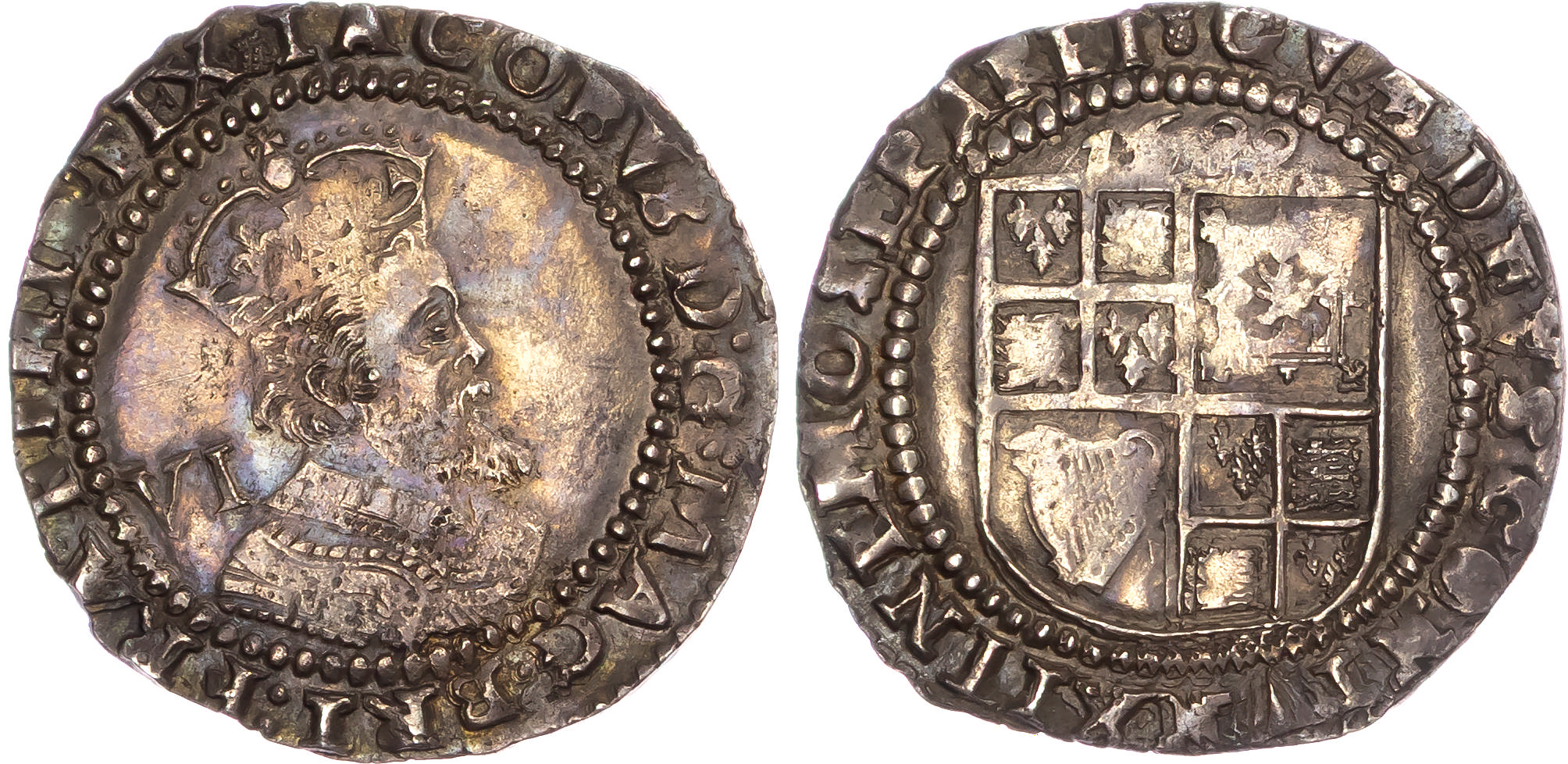 James I (1603-1625), Third Coinage (1619-1625), AR Sixpence, 1622, mm. thistle.