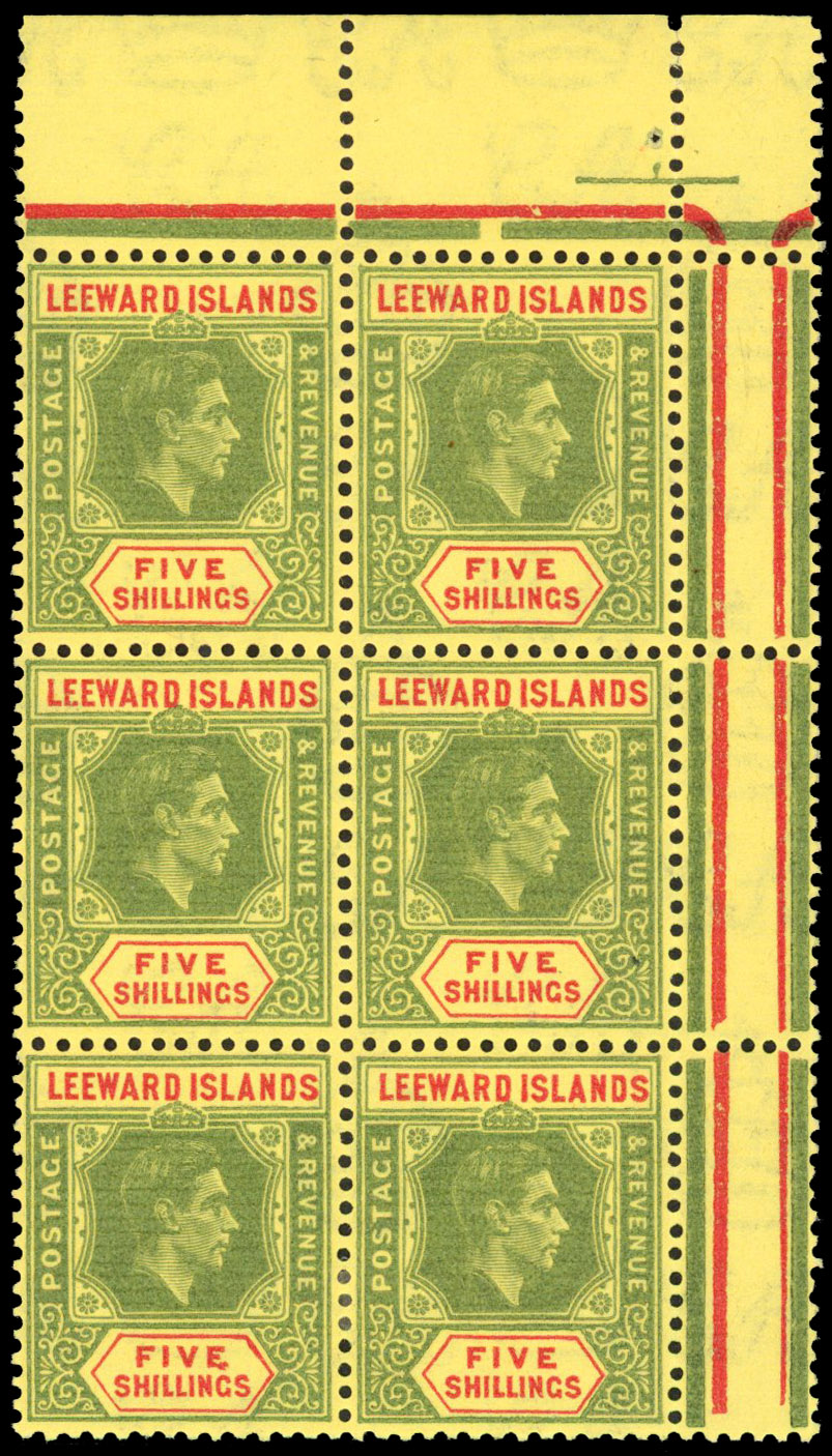 Leeward Islands SG 112b, bb block mint