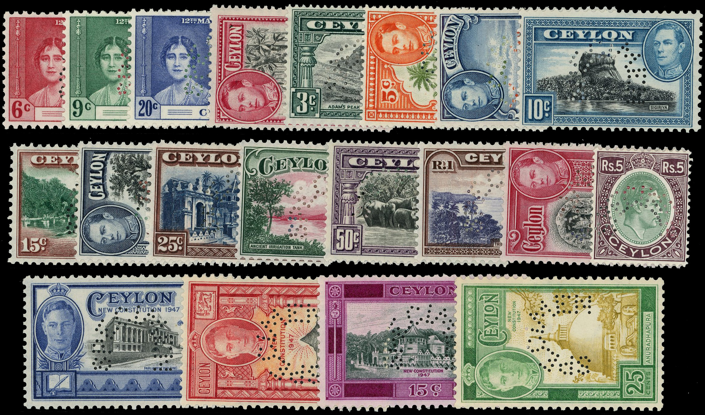 Ceylon SG 383s/405s Specimens
