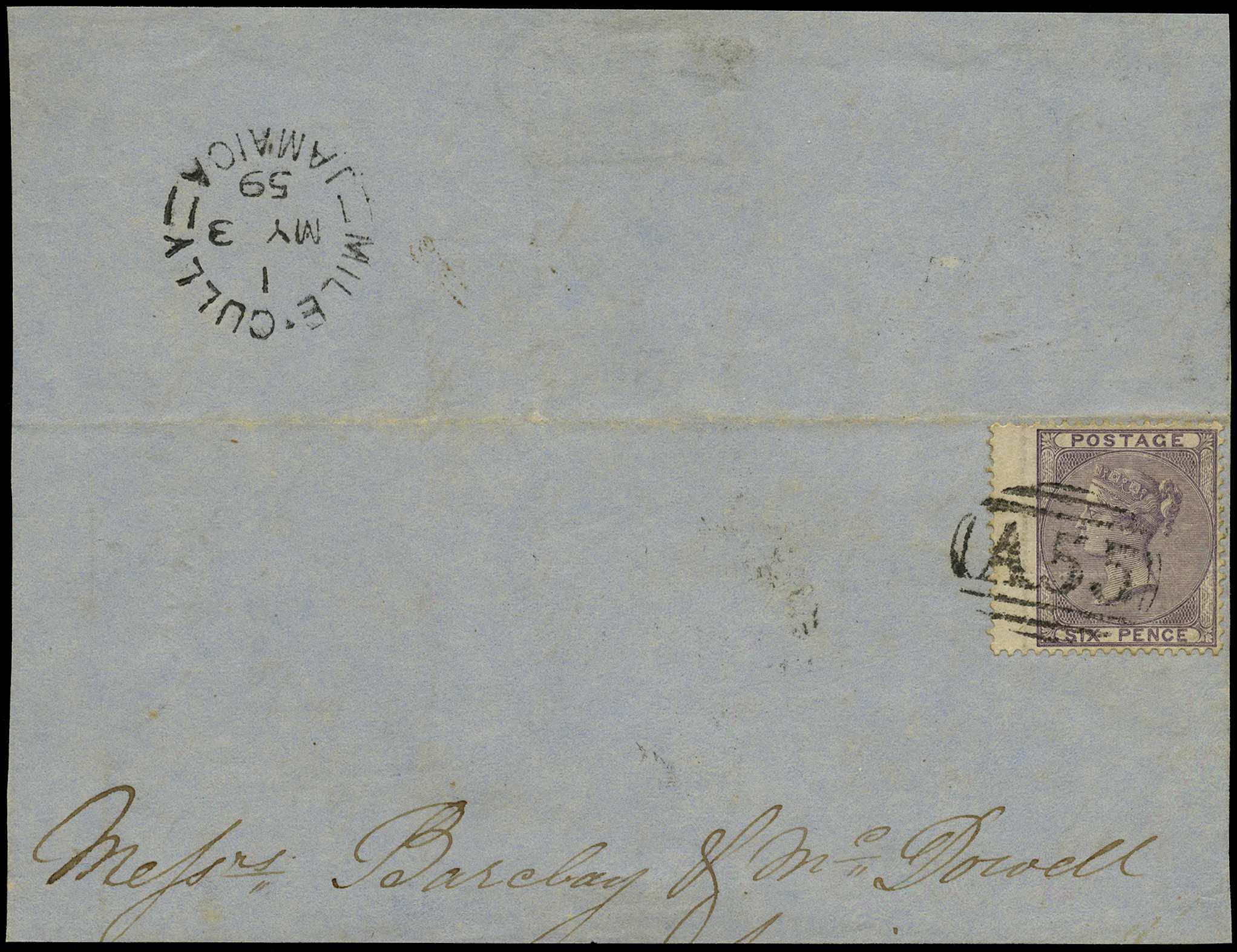 GB USED ABROAD: 1859 Mile Gully “A55”,...