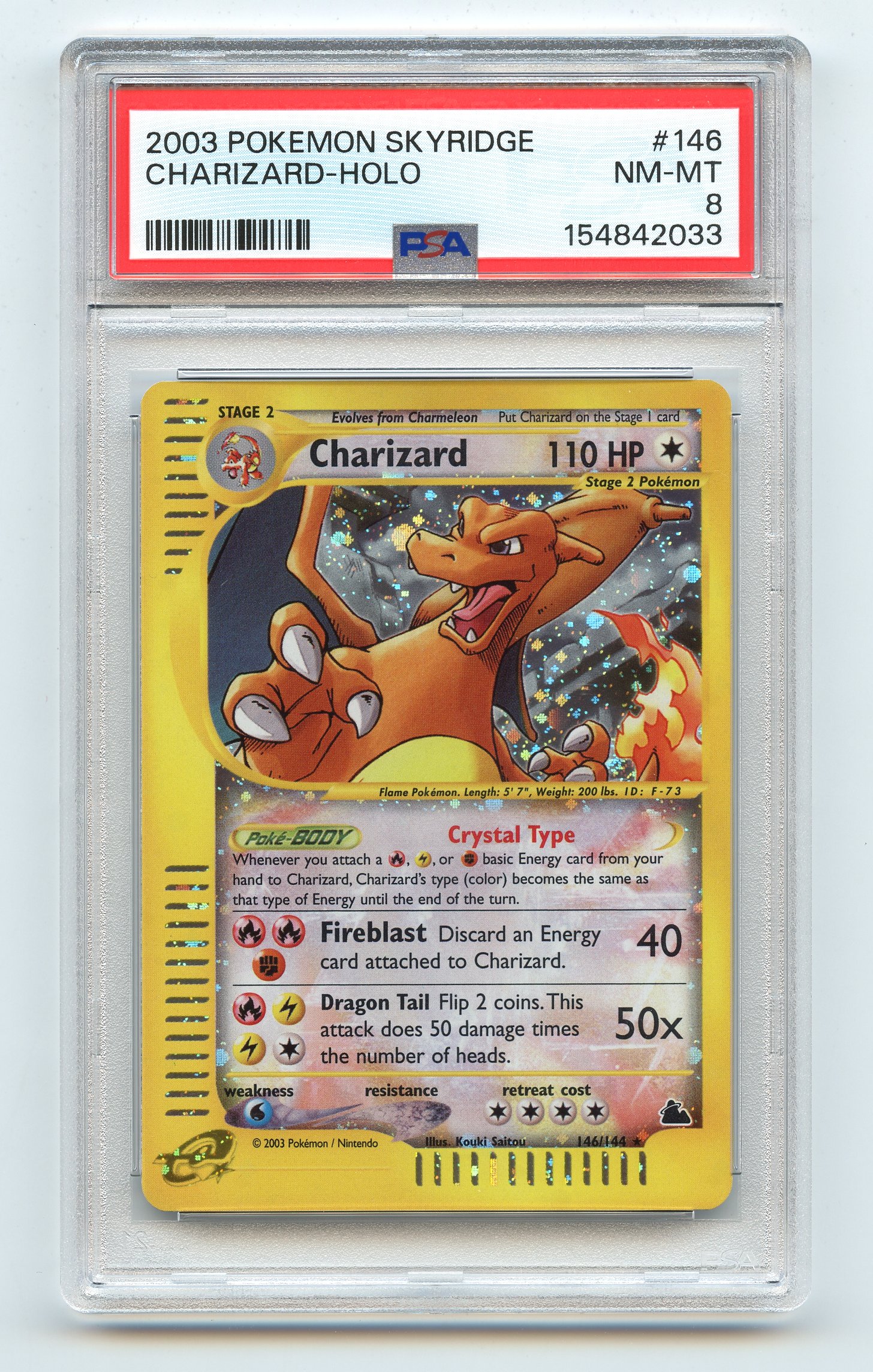 PSA 8 'Crystal' Charizard #146 Holo Skyridge