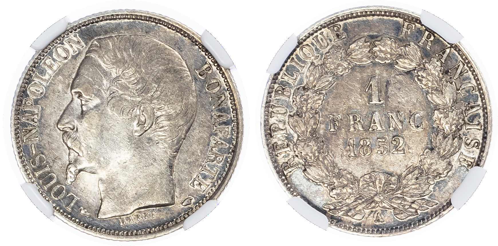 France. Louis-Napoleon AR 1 Franc. 1852A. 