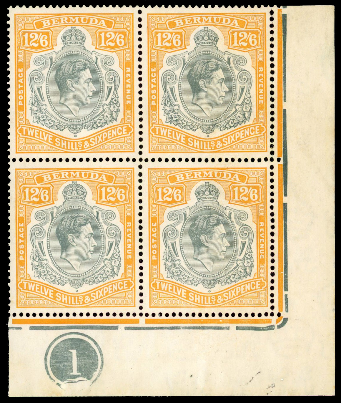 Bermuda SG 120b Plate block mint