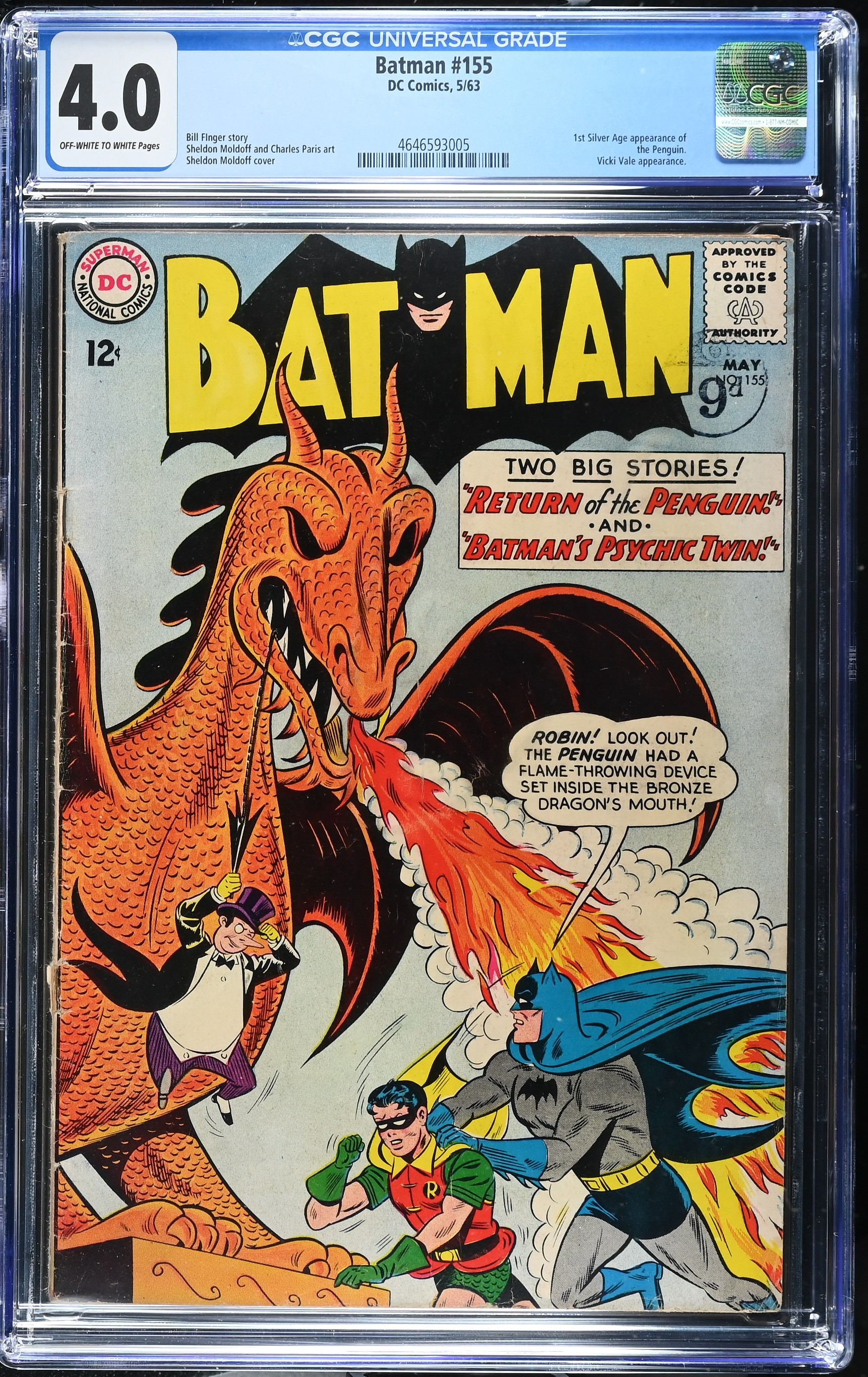 Batman #155 (DC Comics 1963) CGC 4.0 First Silver Age Penguin