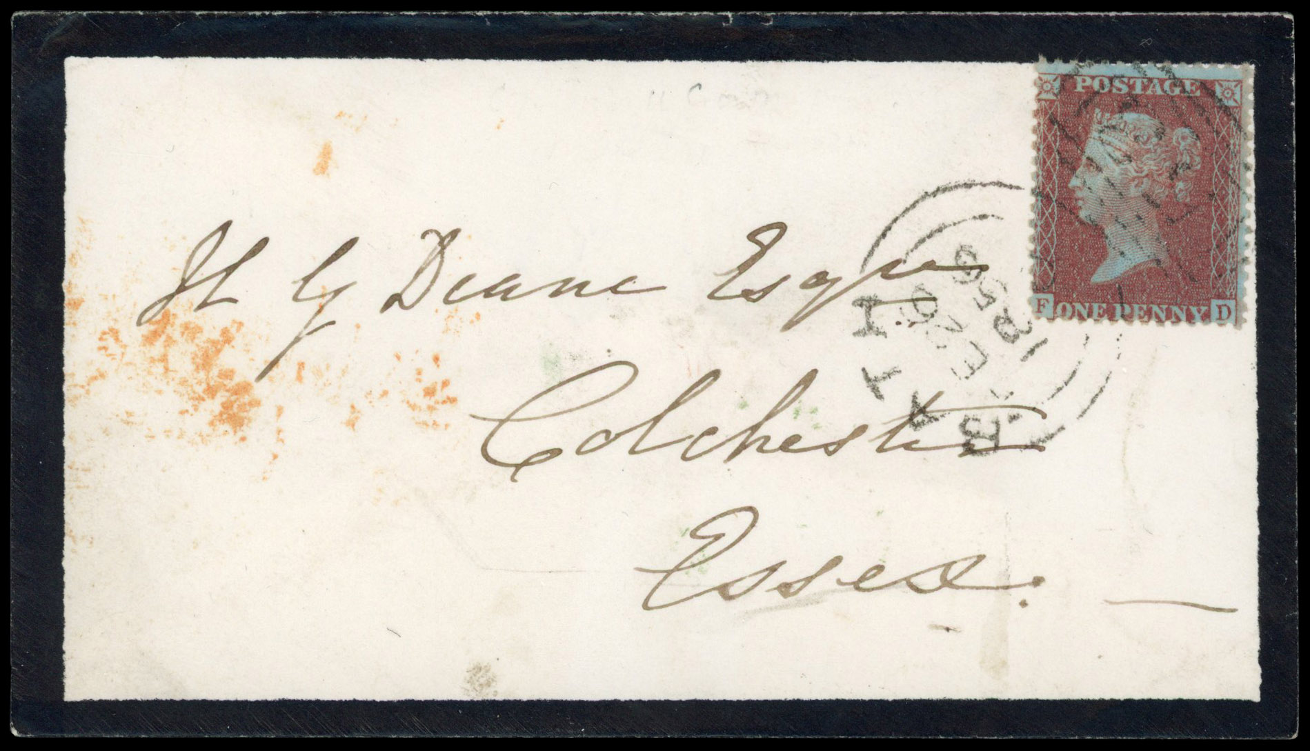 1855 1d Red-brown Pl.24 (Die II, Alphabet III, Wmk. Small Crown, Perf 14). on cover C7(1)