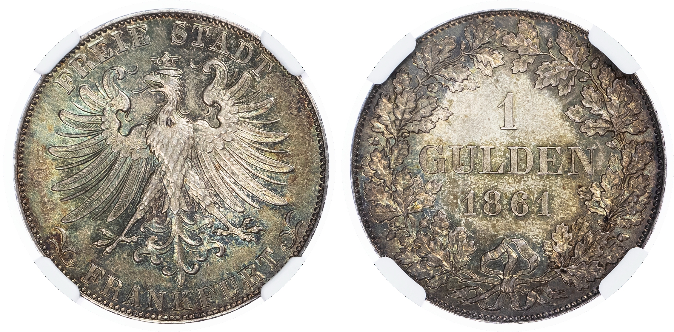 Germany. Free Imperial City of Frankfurt AR Gulden. 1861. 