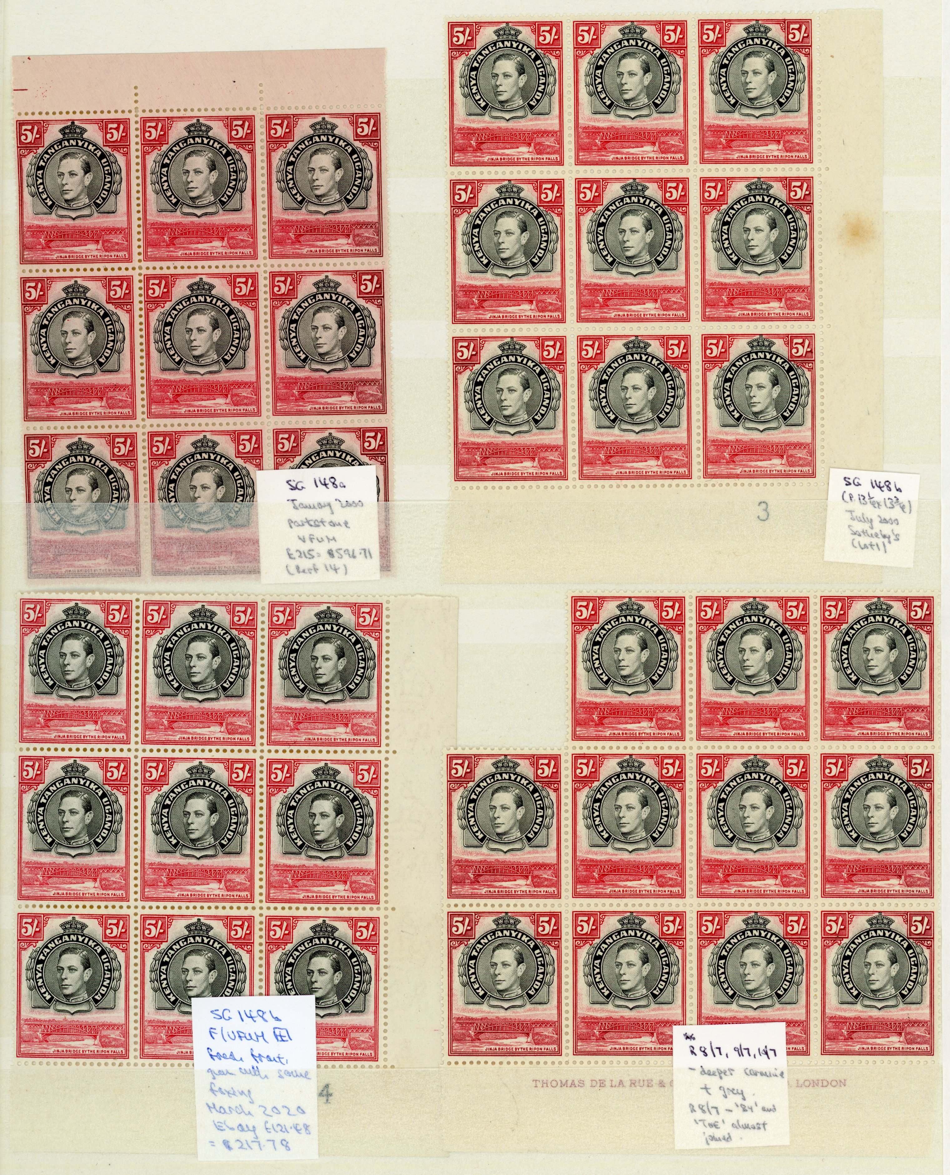 KUT SG 148a, b blocks mint