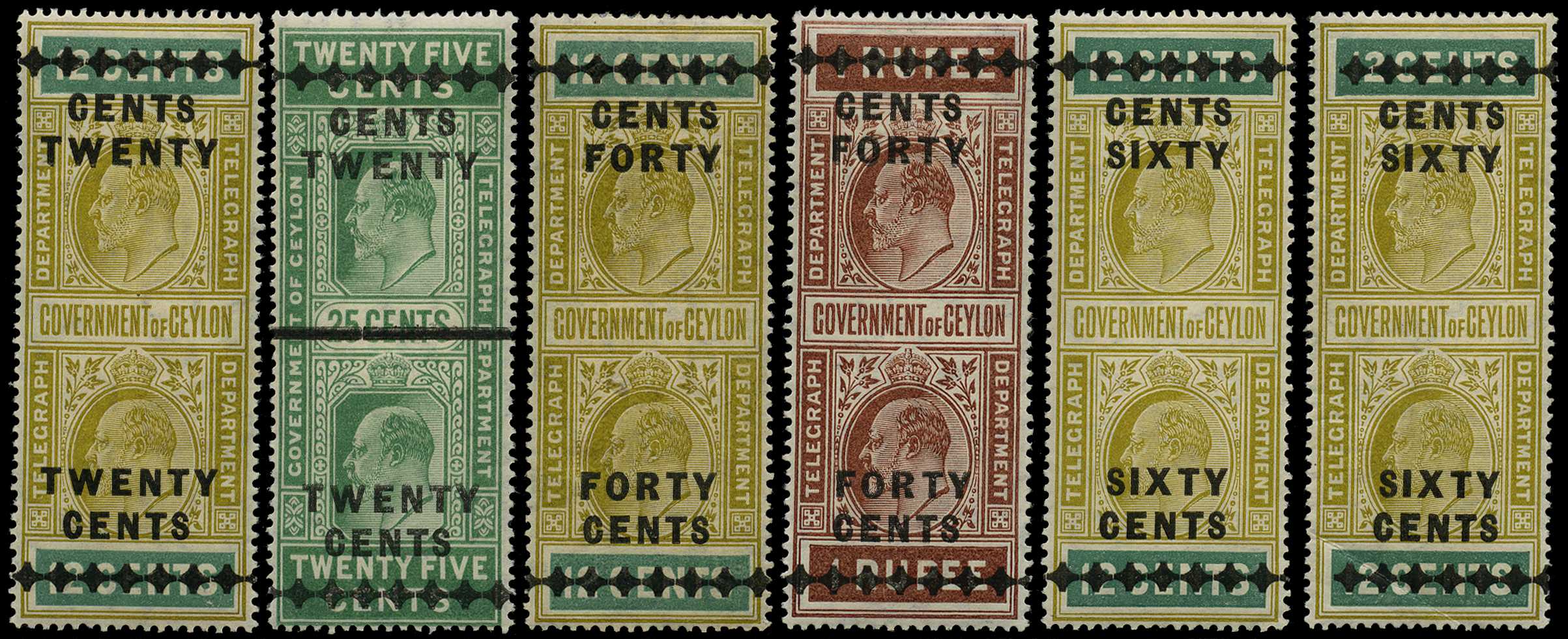 1910 20ct - 60ct mint, good o.g. examples with...