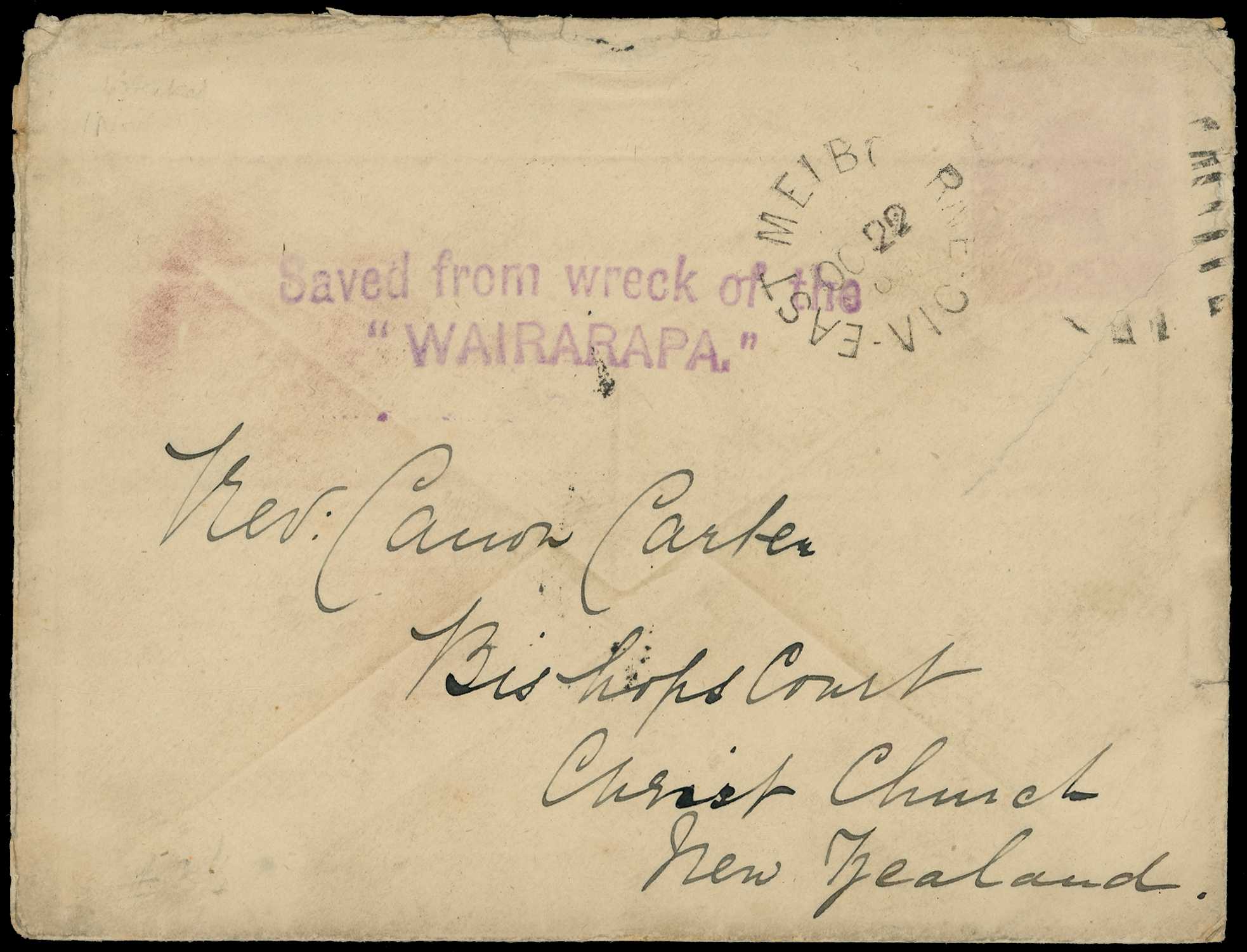 New Zealand: 1894 envelope to New...