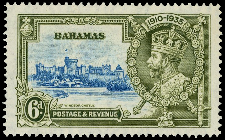 1935 6d Silver Jubilee, plate 2B, R.8/3 dot to left of chapel variety, fine large part o.g. SG 143g