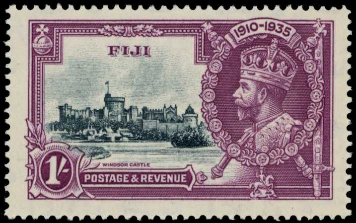 1935 1s slate and purple Silver Jubilee...