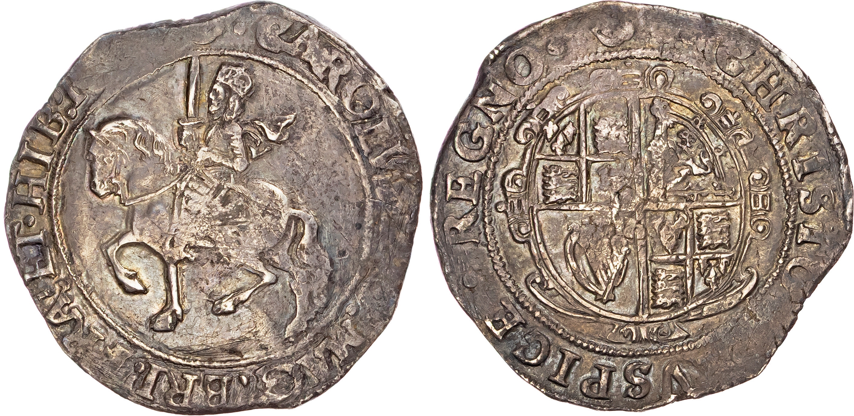 Charles I (1625-1649), AR Halfcrown, Group III, type 3a3, Tower mint (under Parliament), mm. eye (1645).