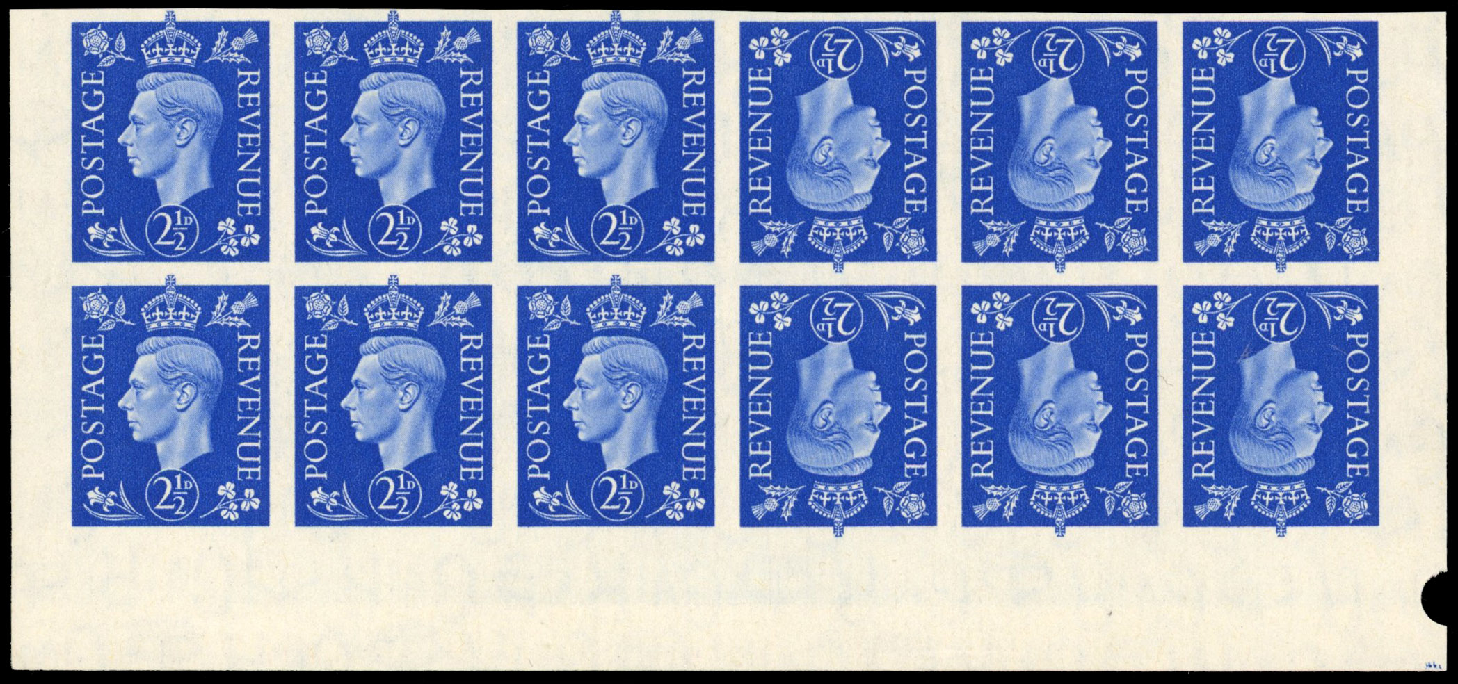Great Britain 1937 2½d Ultramarine, Tête-bêche Pair, BPMA Imprimatur, SG 466