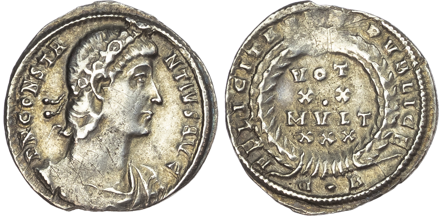 Constantius II (AD 337-361) AR Siliqua, Constantinople, AD 340-351, 2.32g.