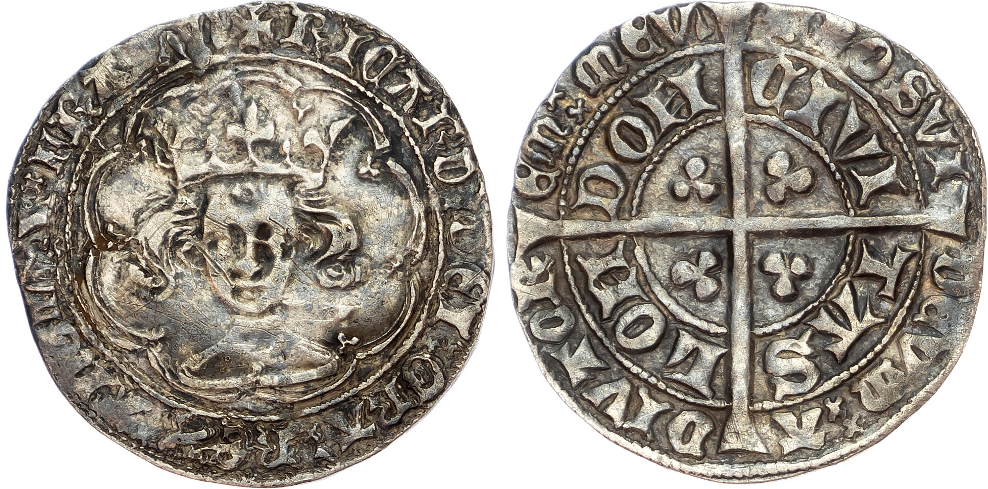 Richard II (1377-1399) Groat, type III, London mint.