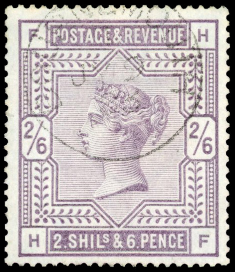 GB 1883-84 2s6d lilac, blued paper (HF), lightly cancelled