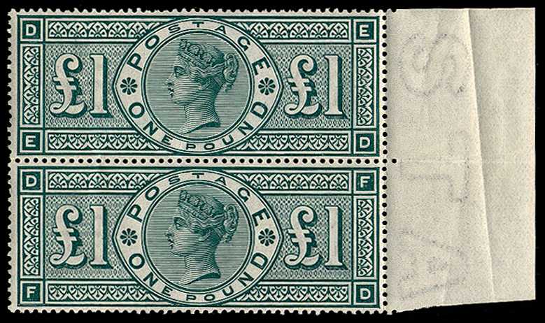 1891 £1 green. Very fine unmounted o.g....