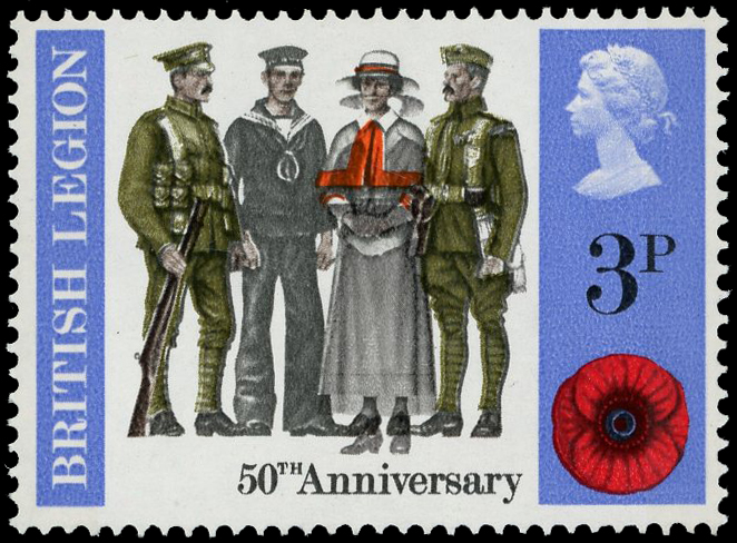 1971 British Anniversaries 3p, error ‘DEEP BLUE (SOLDIER’S UNIFORM) OMITTED', fine unmounted og