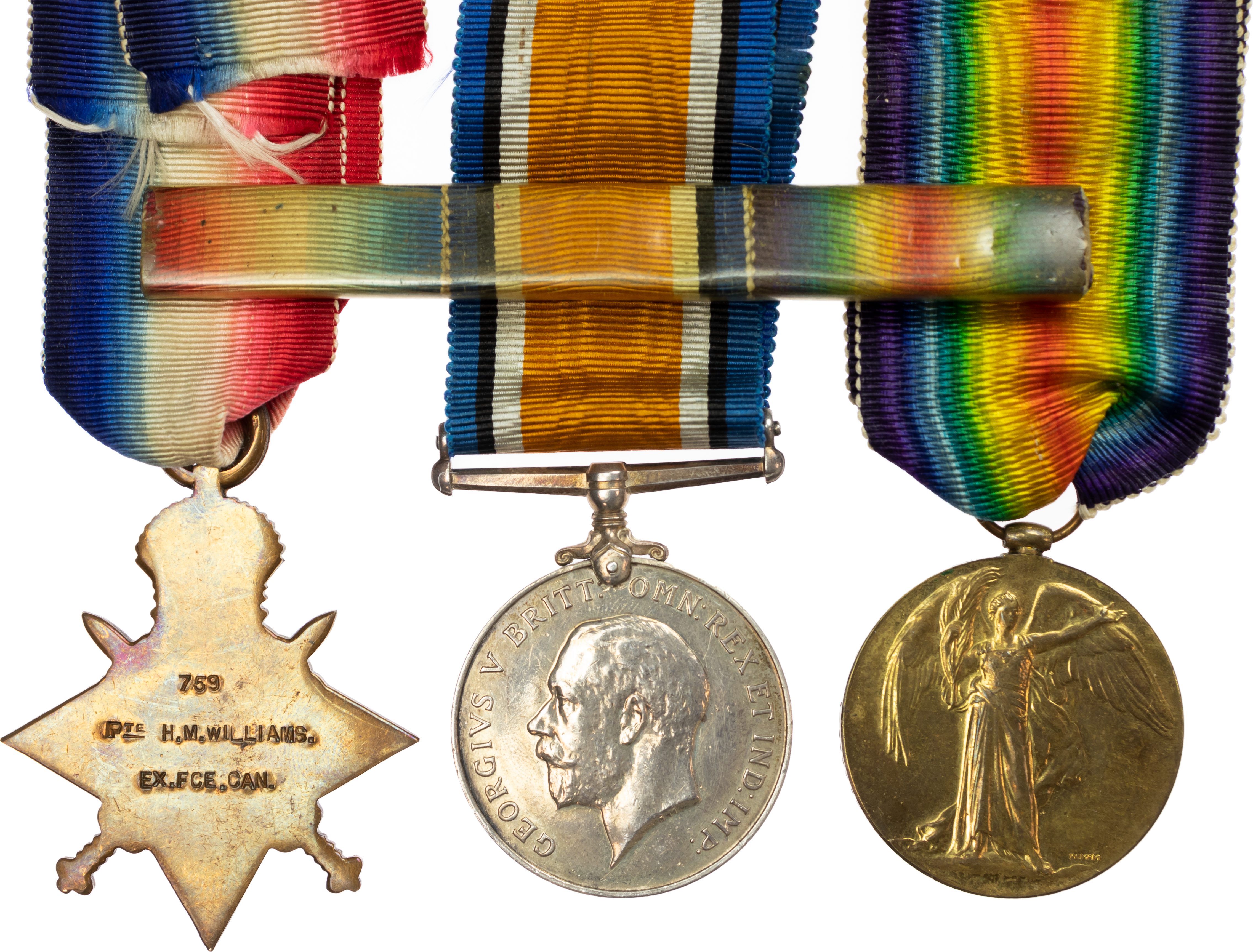 A 1914-15 Trio awarded to Acting Staff Serjeant Henry Morgan Williams