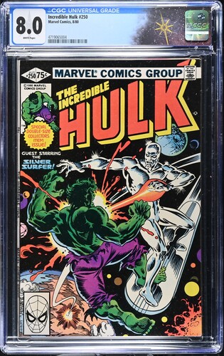 Incredible Hulk #250 CGC 8.0 Bill Mantlo story, Sal Buscema art, Al Milgrom cover (Marvel Comics, 1980) White pages