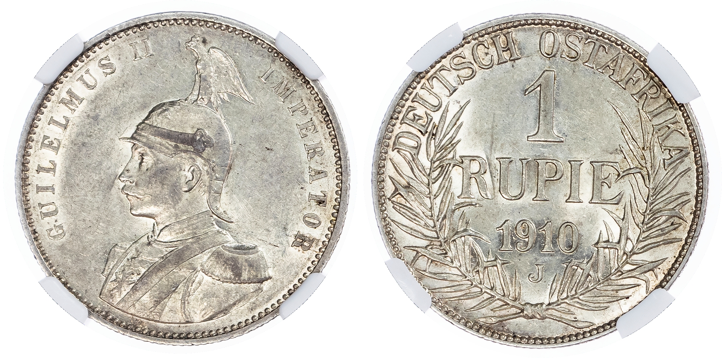 German East Africa. Wilhelm II AR 1 Rupie. 1910J. 