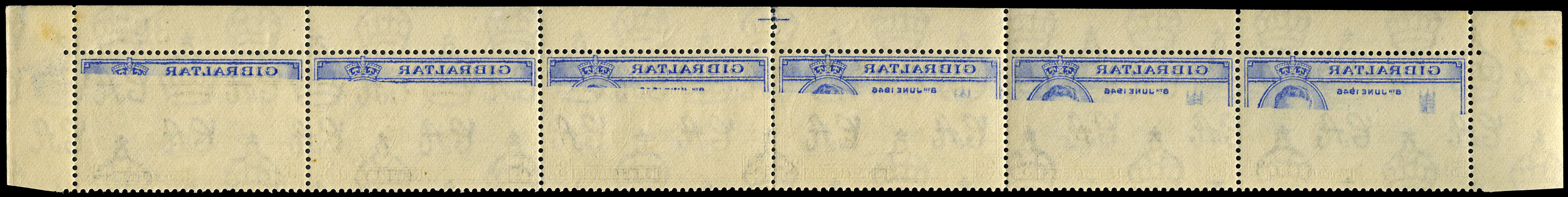 1946 3d Victory unmounted o.g. top row of...