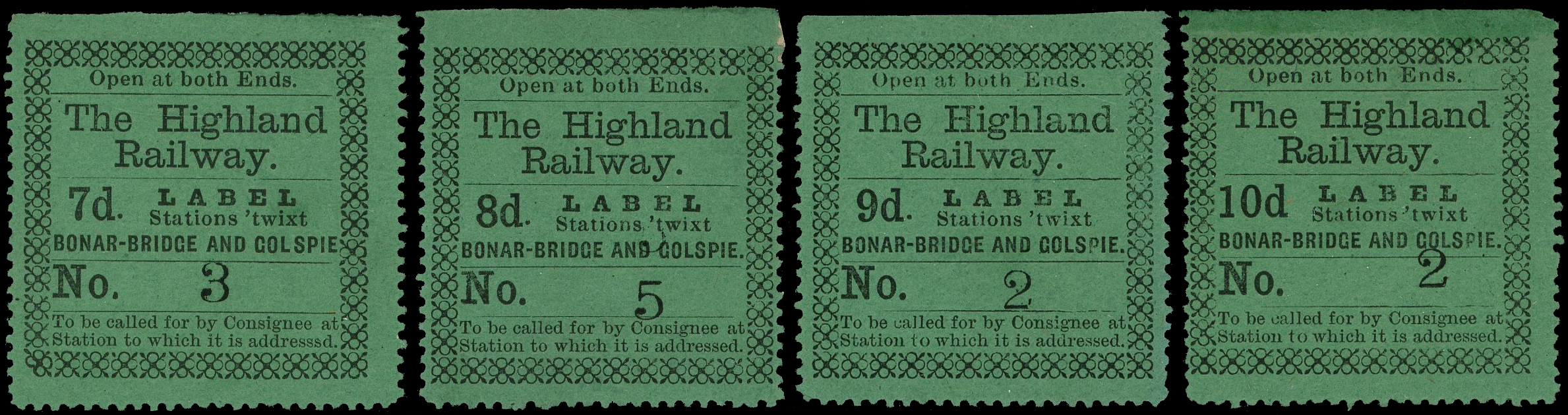 GB 1874 Railway - Highland Railway Bonar-Bridge and Golspie