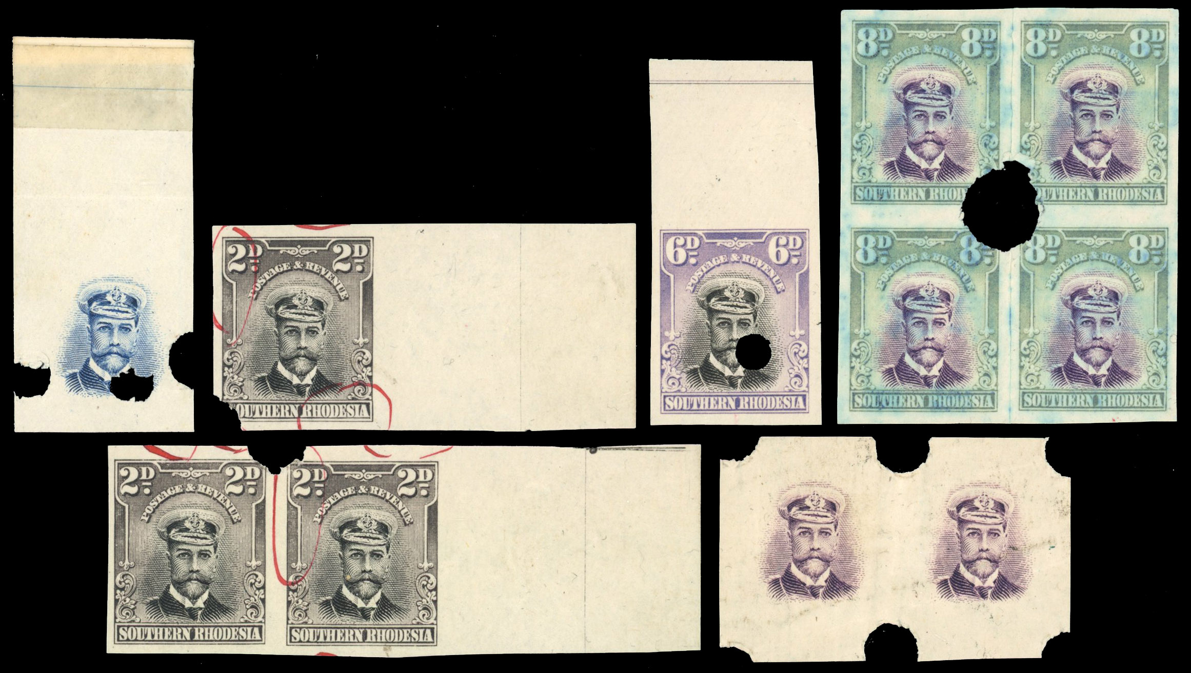 Southern Rhodesia KGV-QEII collection of plate proofs and samples