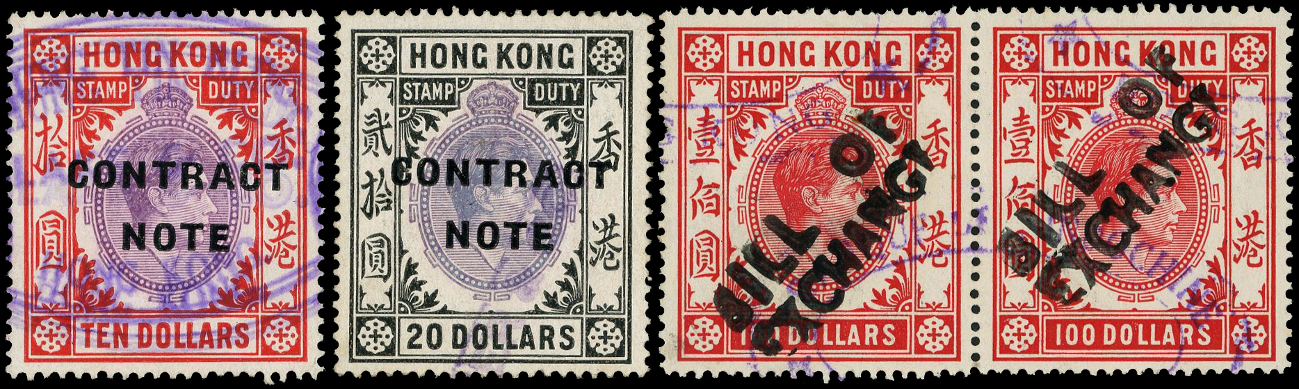 Hong Kong Bill of Exchange Revenue High values