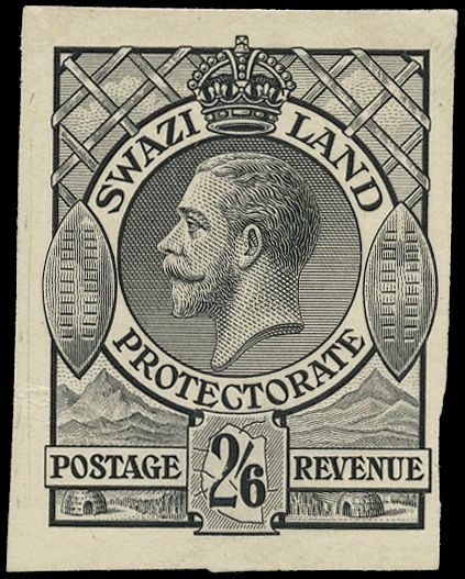 1933 2s6d, die proof in black on thick...