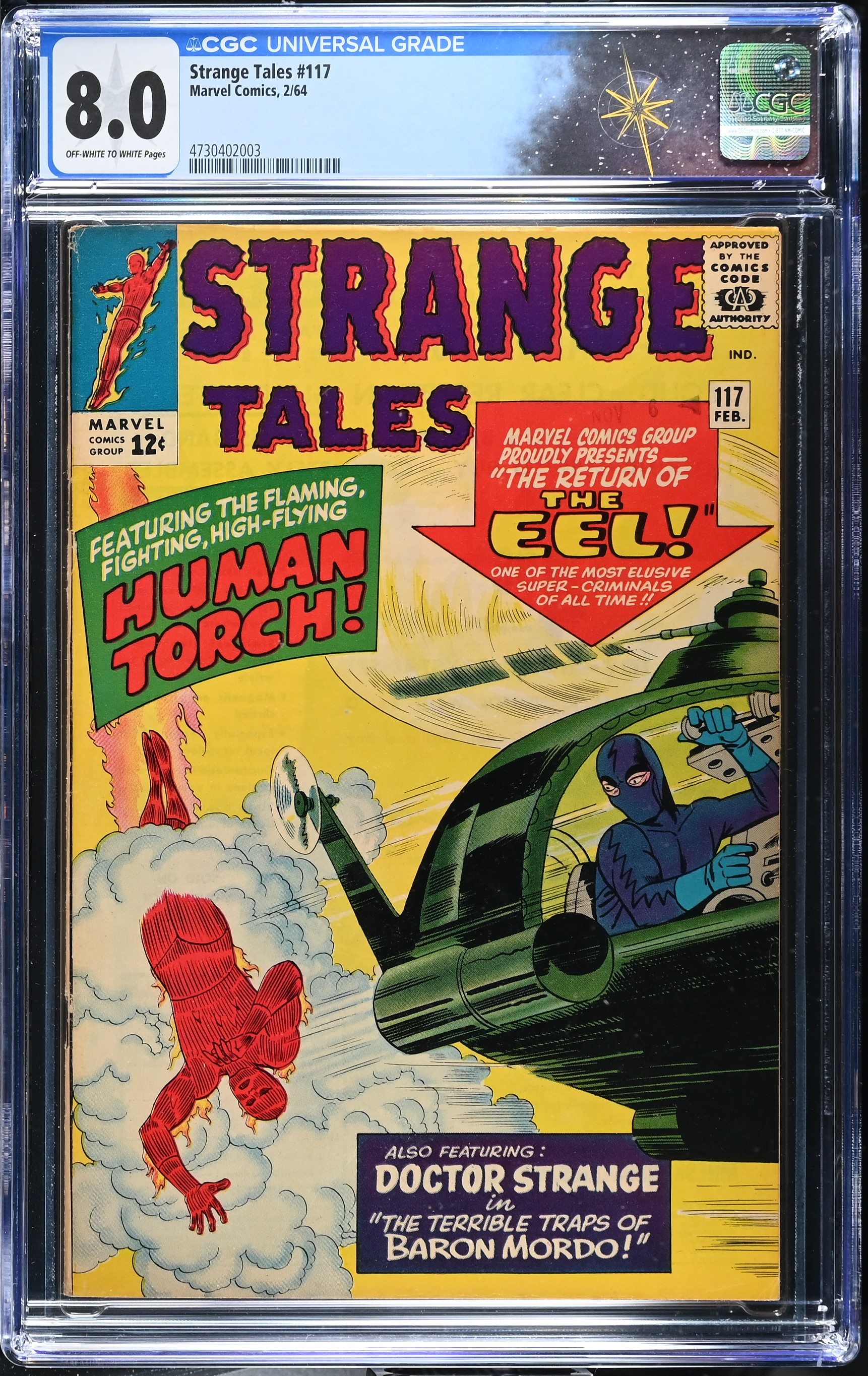 Strange Tales #117 CGC 8.0 "The Return of the Eel" Fantastic Four Appearance (Marvel Comics, 1964) Off-White to White Pages