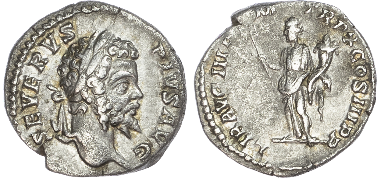 Septimius Severus (AD 193-211) AR Denarius, Rome, AD 202, 3.25g. 