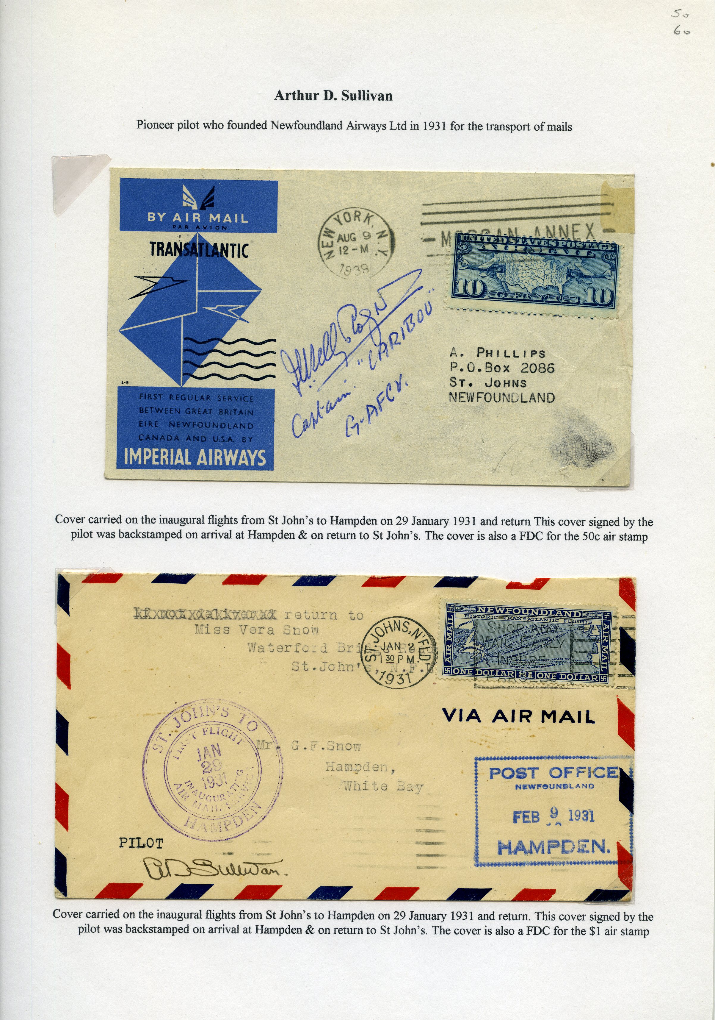AIRMAILS: Newfoundland signed first...