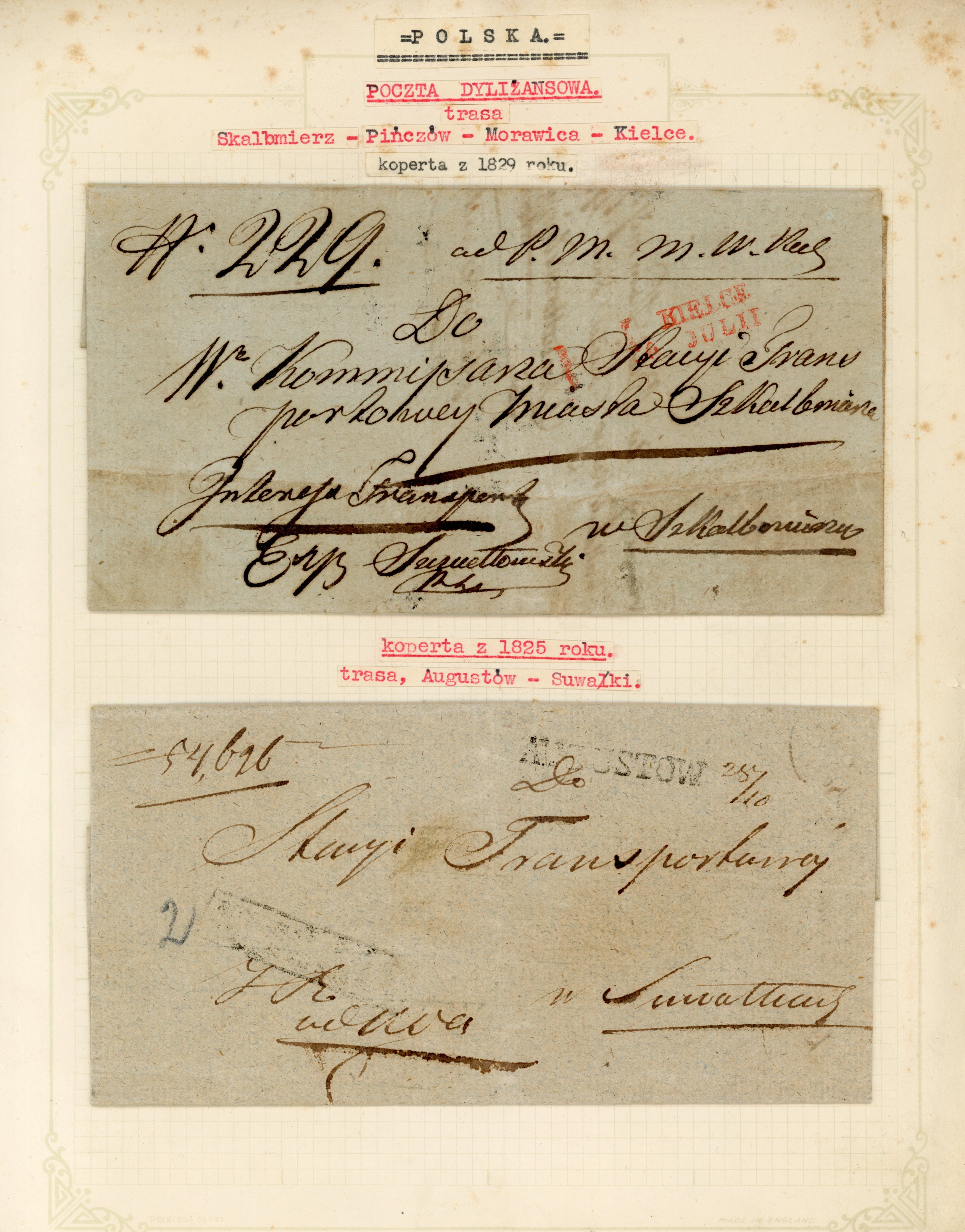 Poland 1820s-40s group of nine pre-stamp entires with mostly red cancellations