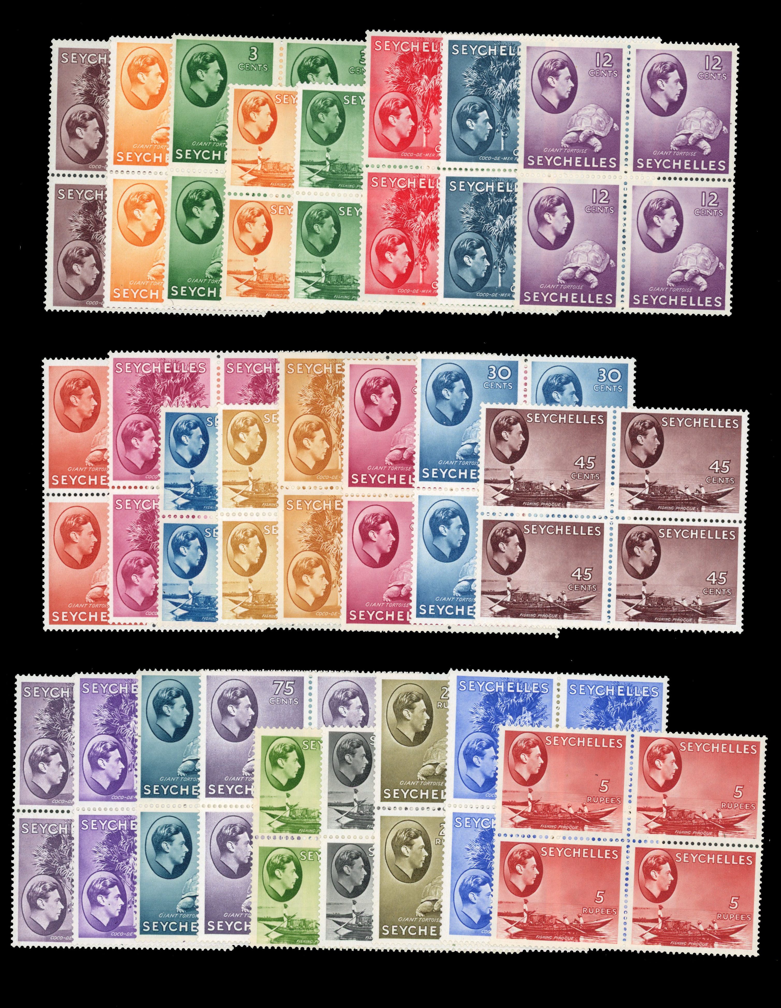 Seychelles SG 135-149 blocks mint