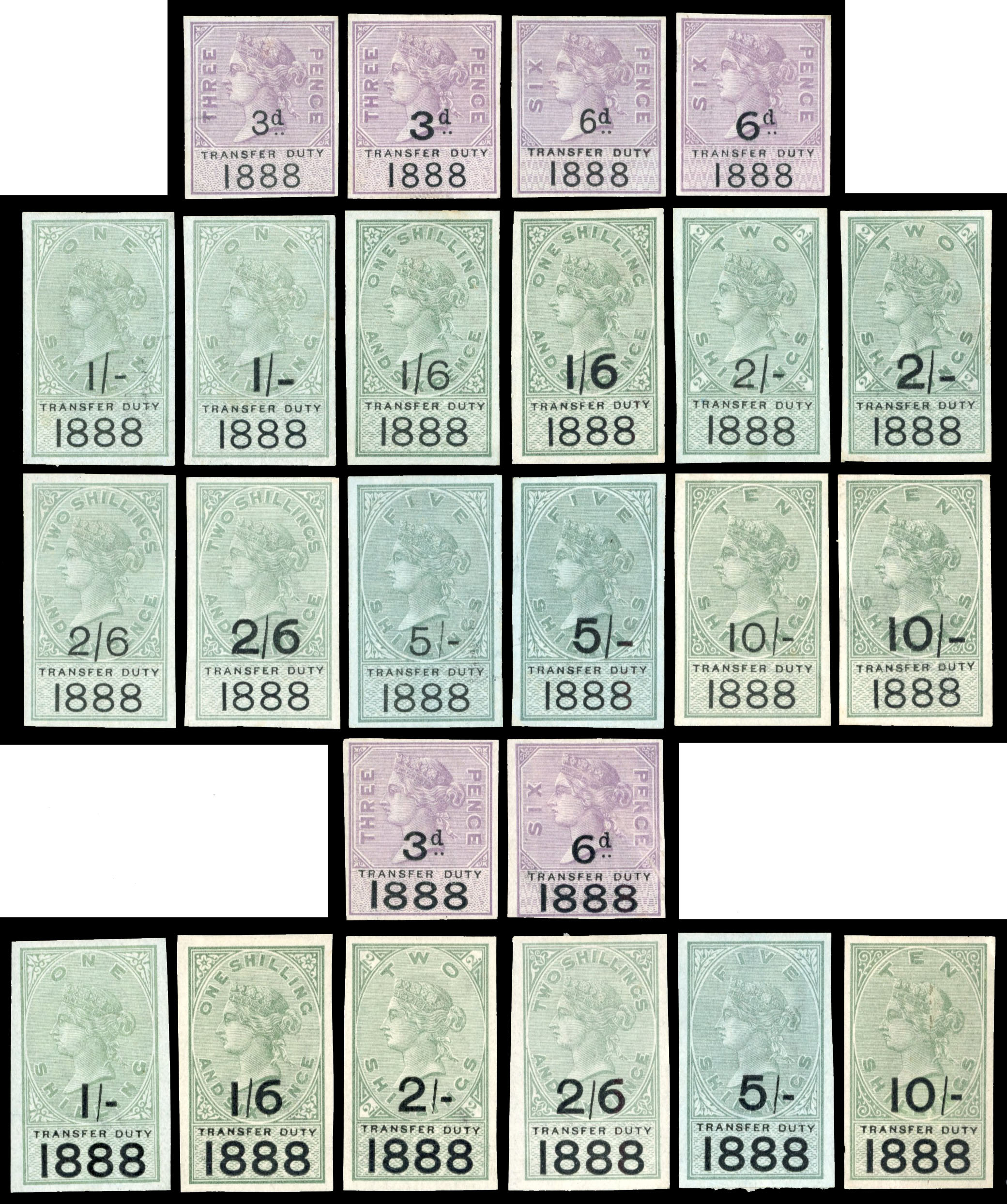 Great Britain TRANSFER DUTY revenue 1888 Surcharge essays