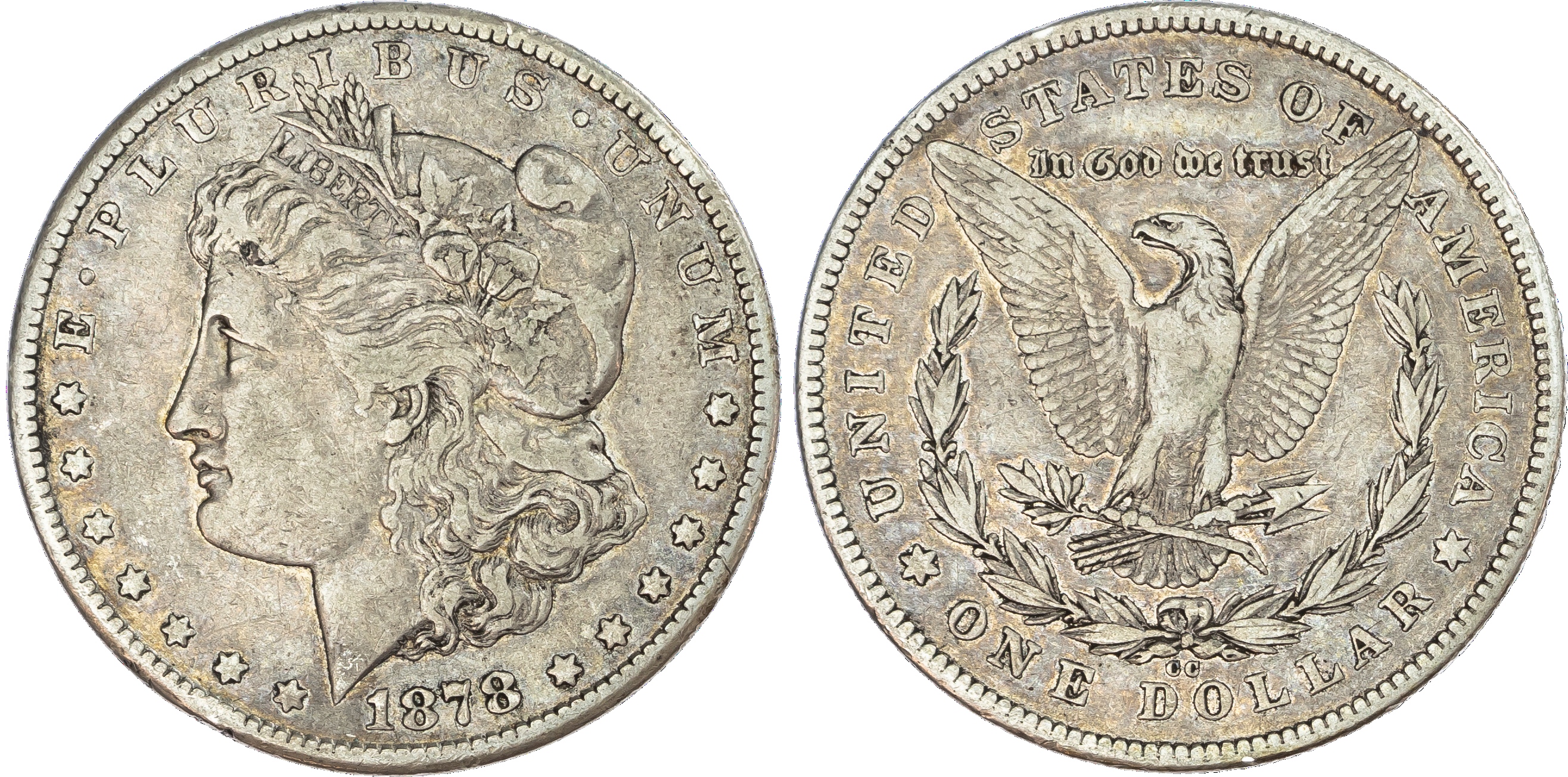 USA, silver Morgan Dollar, 1878, Carson City, 26.54g.