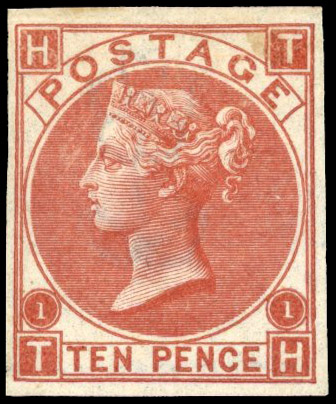 GB SG 112 1867 10d Plate 1 imprimatur