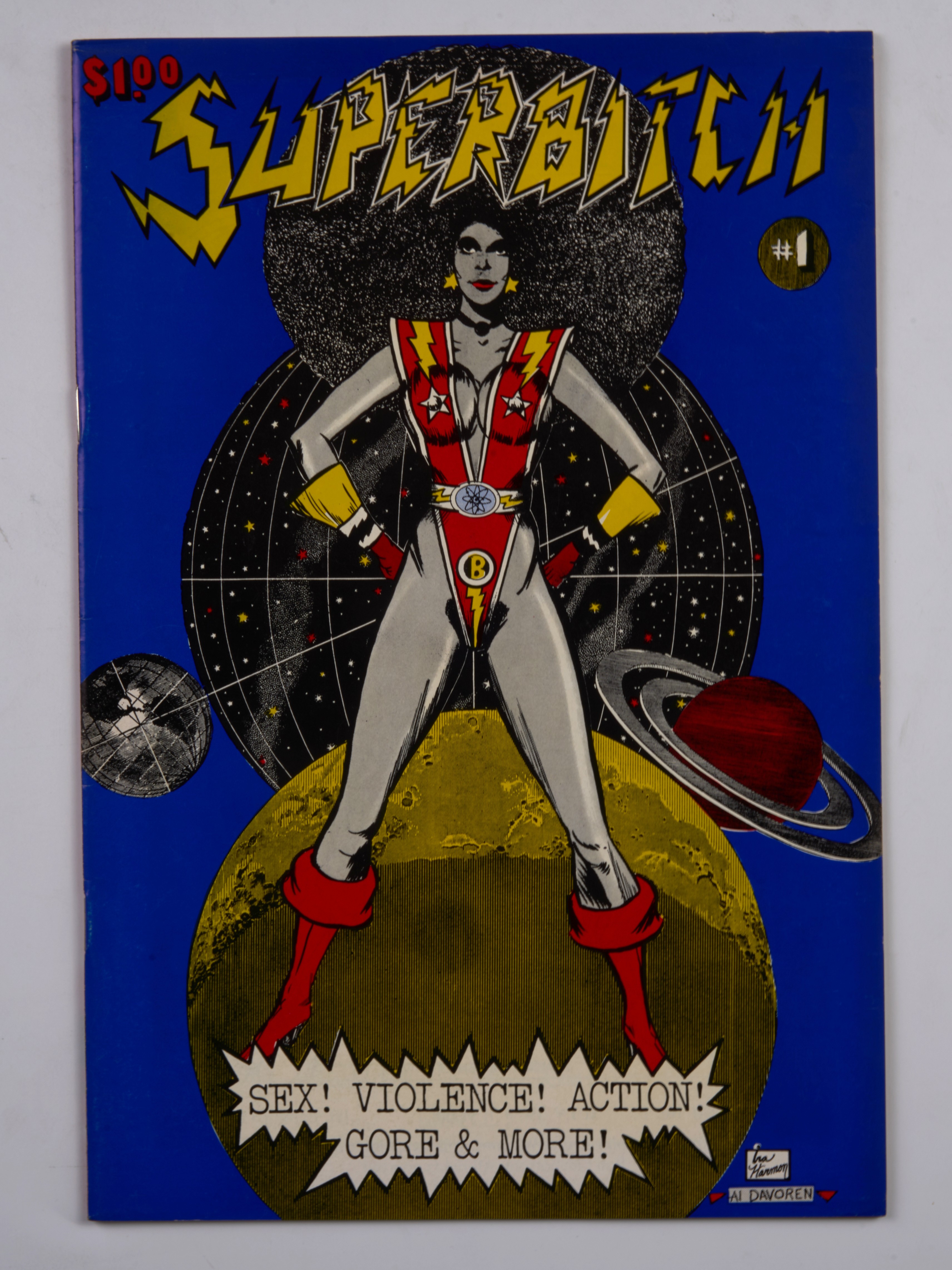 Superbitch #1 Cover by Al Davoren and Ira Harmon (California Comics, 1977)