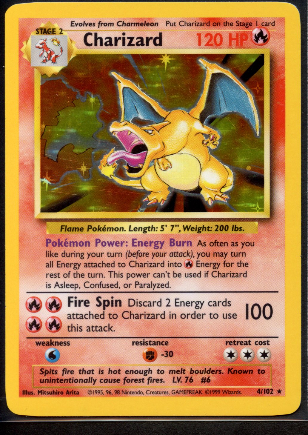 Charizard Holo #4/102 - Base Set (Ungraded) - Near Mint