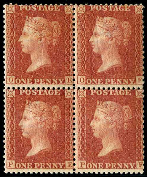 1857 1d orange brown Pl.45 (Cream toned...
