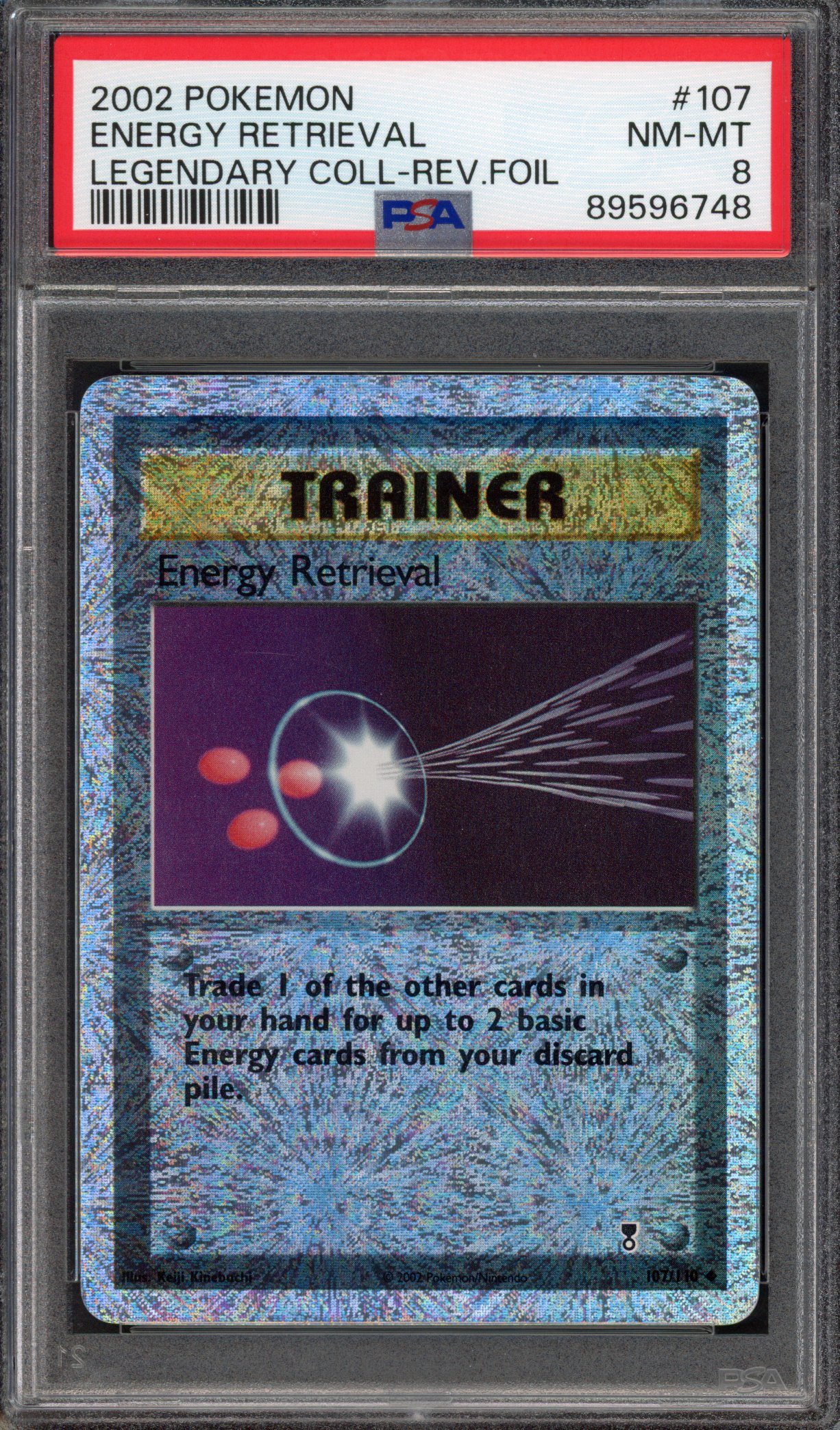 Pokémon TCG PSA 8 Energy Retrieval 107 Reverse Foil, Legendary Collection