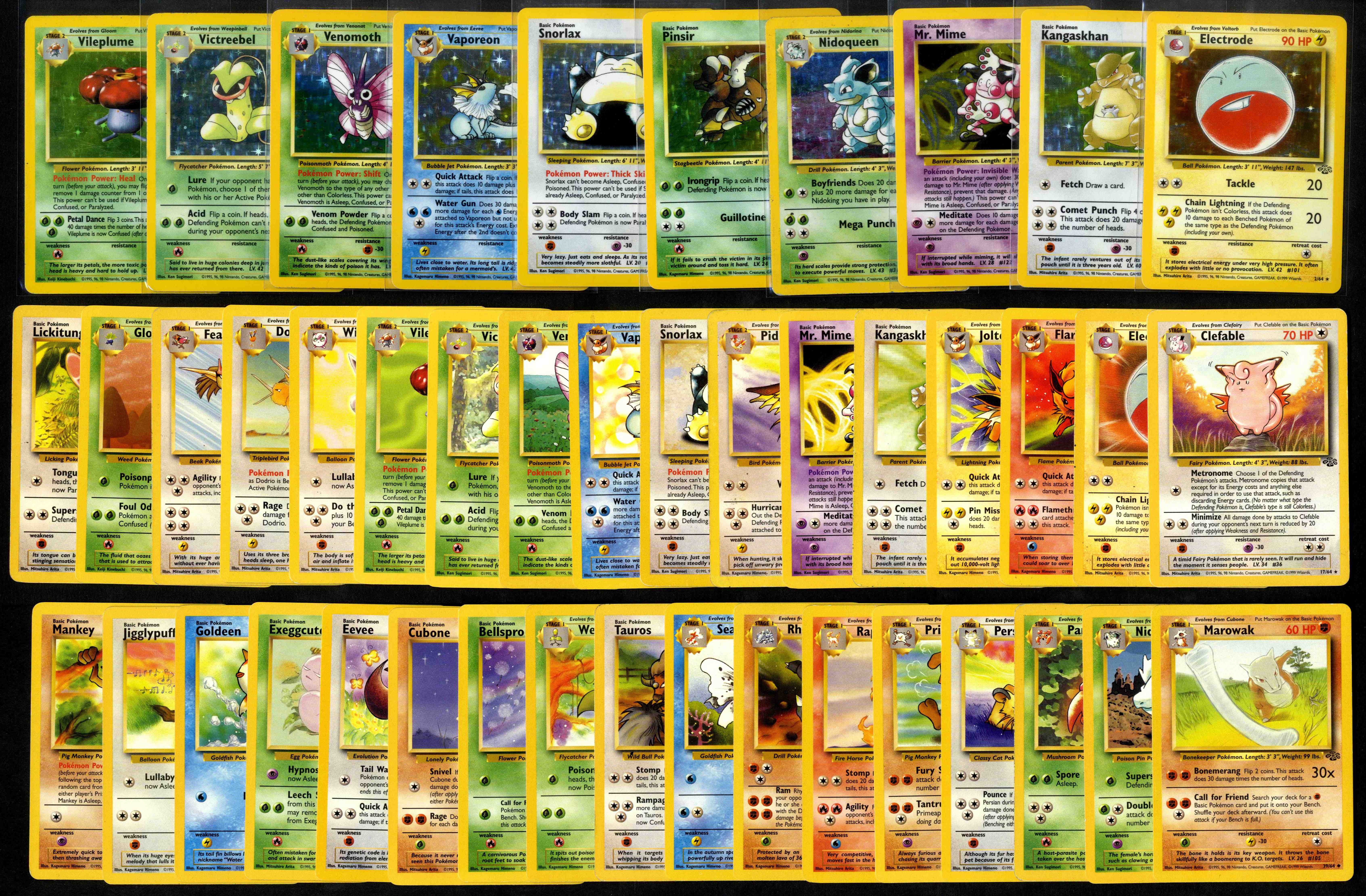 Fossil (1999) – Partial Complete Set – 54/62