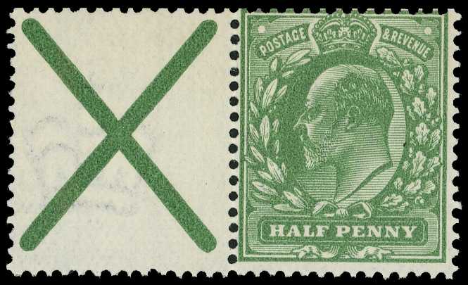 1911 ½d pale bluish green in pair with...