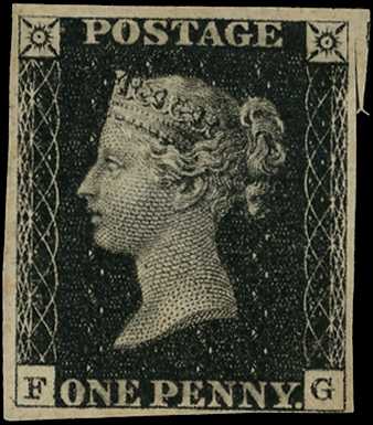 1840 1d black Pl.6 (State 1). Very fine and...