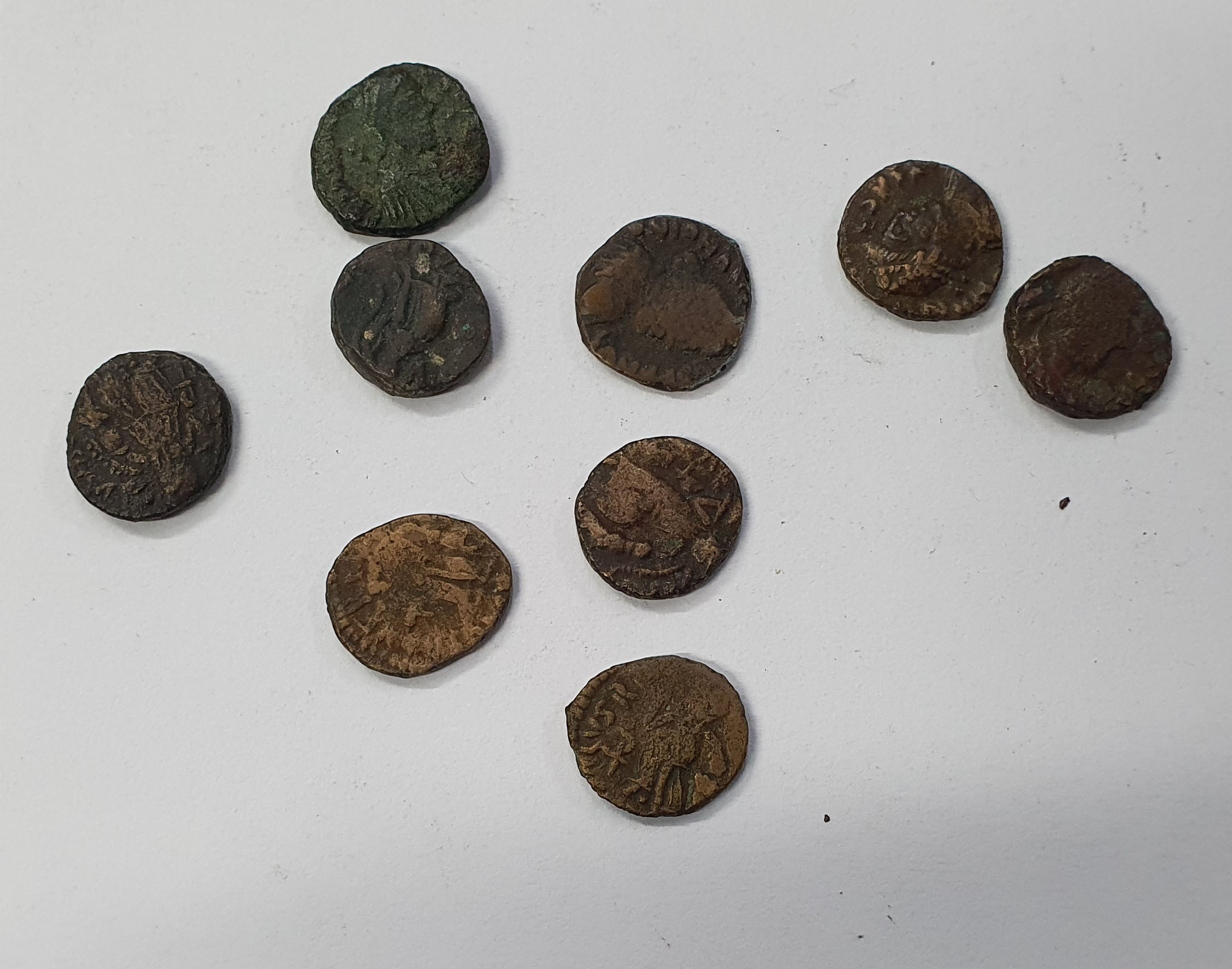 Group of 9 Johannes AE 4s. Various mints. Scarce.