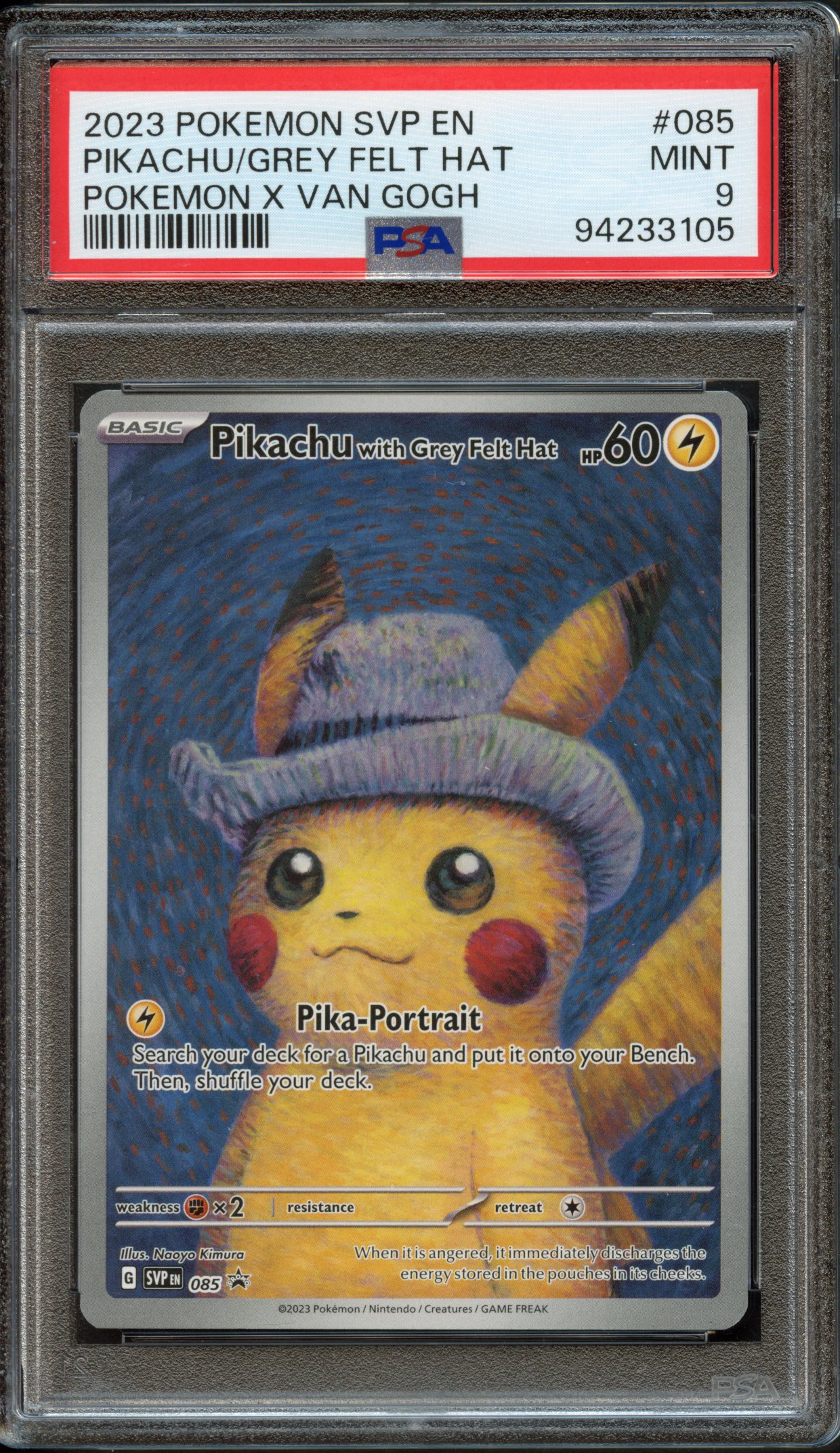 PSA 9 Pikachu with Grey Felt Hat #85 S&V Van Gogh (2023)