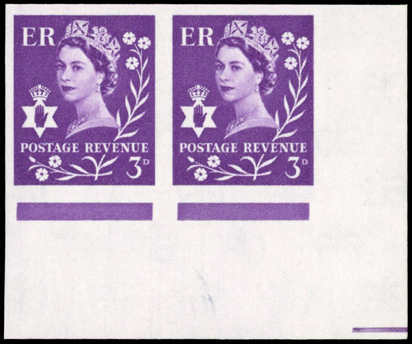 Great Britain 1962 3d Deep lilac, Horizontal Pair, BPMA Imprimatur, SG NI1